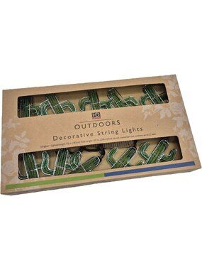 HD Designs Indoor Outdoor Decorative String Lights Cactus Design 10Lights Green